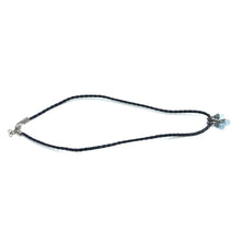 Natural Swiss Blue Topaz Gemstone 10mm Drop Shape Pendant With Black Twisted Cord Necklace Associated With Clarity Calm
