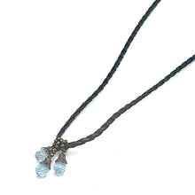 Natural Swiss Blue Topaz Gemstone 10mm Drop Shape Pendant With Black Twisted Cord Necklace Associated With Clarity Calm