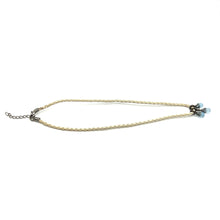 Natural Swiss Blue Topaz Pendant Gemstone 10mm Drop Shape With White Twisted Cord Necklace Associated With Clarity