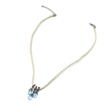 Natural Swiss Blue Topaz Pendant Gemstone 10mm Drop Shape With White Twisted Cord Necklace Associated With Clarity