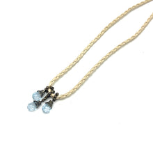 Natural Swiss Blue Topaz Pendant Gemstone 10mm Drop Shape With White Twisted Cord Necklace Associated With Clarity