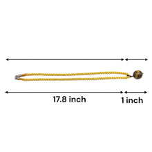 Natural Tiger’s Eye Gemstone 18mm Ball With Handcrafted Yellow Twisted Cord Pendant Necklace Associated With Courage