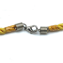 Natural Tiger’s Eye Gemstone 18mm Ball With Handcrafted Yellow Twisted Cord Pendant Necklace Associated With Courage