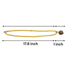 Natural Tiger’s Eye Gemstone 18mm Ball With Yellow Twisted Cord Pendant Necklace Believed To Support Focus Willpower