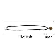 Natural Tiger’s Eye Gemstone Pendant Necklace 18mm Ball with Black Twisted Cord Powerful Jewellery - Necklace