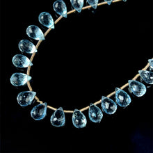 Blue Topaz Necklace Drop Briolette Cut Top Sky Blue Silver 925 Handmade Natural Gemstone Jewelry