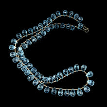Blue Topaz Necklace Drop Briolette Cut Top Sky Blue Silver 925 Handmade Natural Gemstone Jewelry