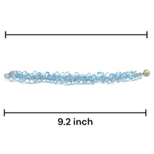 Natural Topaz Bracelet Drop Briolette Facet Cut Top Sky Blue Gemstone Handmade Jewelry
