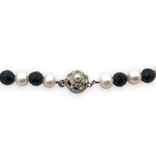 Natural Tourmaline & Pearl Round 7mm Gemstone Handmade Necklace