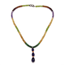 Tsavorite Natural, Amethyst, Spessartite Garnet, Citrine, and Peridot Necklace