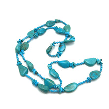 Natural Turquoise Nugget Chips Handmade Necklace Plain Smooth Cut 20x15mm Gemstone Jewelry - Necklace