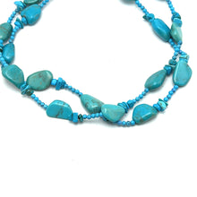 Natural Turquoise Nugget Chips Handmade Necklace Plain Smooth Cut 20x15mm Gemstone Jewelry