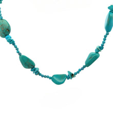 Natural Turquoise Nugget Chips Handmade Necklace Plain Smooth Cut 20x15mm Gemstone Jewelry - Necklace