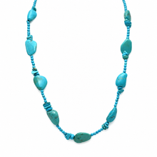 Natural Turquoise Nugget Chips Handmade Necklace Plain Smooth Cut 20x15mm Gemstone Jewelry