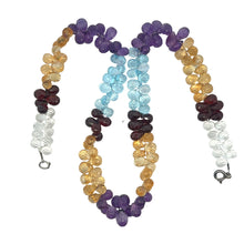 Natural White Topaz Garnet Citrine Swiss Blue Topaz Amethyst Gemstone Semi Necklace