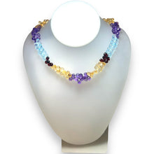 Natural White Topaz Garnet Citrine Swiss Blue Topaz Amethyst Gemstone Semi Necklace