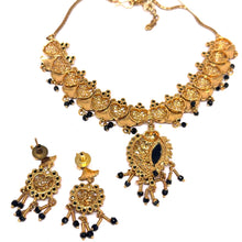 Necklace Earring Traditional Indian Black Stones Mangalsutra Evil Eye Protection Jewellery Set - Necklace Earring Set