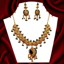 Necklace Earring Traditional Indian Black Stones Mangalsutra Evil Eye Protection Jewellery Set - Necklace Earring Set