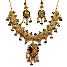 Necklace Earring Traditional Indian Black Stones Mangalsutra Evil Eye Protection Jewellery Set - Necklace Earring Set