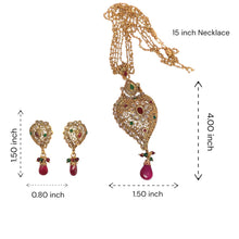 Necklace with Drop Pendant & Earring Multi Layer Heritage Polki Bridal Jewellery Set - Necklace Earring Set