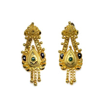 Peacock-Inspired Dangler Pair of Earrings Gold Tone with Pear Motif Wings & Premium Finish Jewellery - Earrings