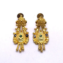 Peacock-Inspired Dangler Pair of Earrings Gold Tone with Pear Motif Wings & Premium Finish Jewellery - Earrings