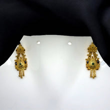 Peacock-Inspired Dangler Pair of Earrings Gold Tone with Pear Motif Wings & Premium Finish Jewellery - Earrings
