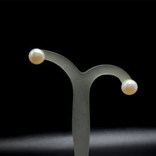 Pearl Stud Earrings | White Freshwater Pearl | Button Shape | Plain Smooth | 8mm-9mm-10mm| Birthstone Jewelry | Bridal
