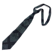 Handcrafted Diamond Square Pattern Pearl Tie Geometric Harmony