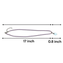 Pendant Light Blue Glass 16mm Drop With Handcrafted Purple Twisted Cord Necklace Inspired By Calming Tones