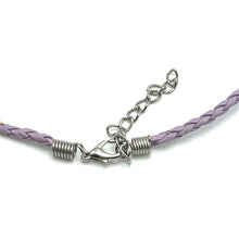 Pendant Light Blue Glass 16mm Drop With Handcrafted Purple Twisted Cord Necklace Inspired By Calming Tones