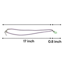 Pendant Light Green Drop Shape 16mm Glass Stone With Purple Twisted Cord Necklace Inspired By Fresh Uplifting Color