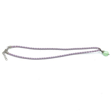 Pendant Light Green Drop Shape 16mm Glass Stone With Purple Twisted Cord Necklace Inspired By Fresh Uplifting Color