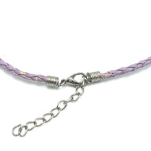 Pendant Light Green Drop Shape 16mm Glass Stone With Purple Twisted Cord Necklace Inspired By Fresh Uplifting Color