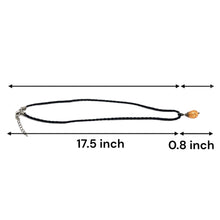 Pendant Light Peach Drop Shape 16mm Glass Stone With Black Twisted Cord Necklace Minimal Style With Warm Tones
