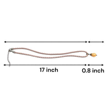 Pendant Light Peach Drop Shape 16mm Glass Stone With Light Pink Twisted Cord Necklace Evoking Warmth Softness