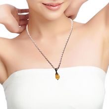 Pendant Light Peach Drop Shape 16mm Glass Stone With Light Pink Twisted Cord Necklace Evoking Warmth Softness