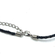 Pendant Necklace Pale Pink 16mm Drop Shape With Black Twisted Cord Glass Stone Soft Feminine Aesthetic With Modern Edge