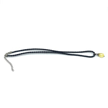 Pendant Yellow Stone Drop Shape 16mm With Black Twisted Cord Necklace Bold Color Evil Eye Protection - Necklace