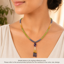 Peridot Natural, Citrine, Tanzanite, and Amethyst Necklace