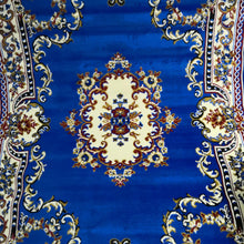 Persian Rectangle Carpet Viking Blue Floral Texture 5.25x7 ft Rug