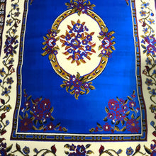 Persian Rectangle Carpet Viking Blue Oval Texture 5.25x7 ft Rug