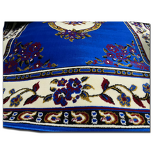 Persian Rectangle Carpet Viking Blue Oval Texture 5.25x7 ft Rug