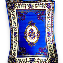 Persian Rectangle Carpet Viking Blue Oval Texture 5.25x7 ft Rug