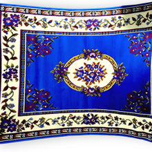 Persian Rectangle Carpet Viking Blue Oval Texture 5.25x7 ft Rug