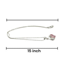 Pink Heart Pendant Beaded Chain Necklace with Rhinestone Charm – Cute and Stylish Fashion Jewelry - Necklace