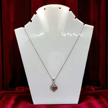 Pink Heart Pendant Beaded Chain Necklace with Rhinestone Charm – Cute and Stylish Fashion Jewelry - Necklace