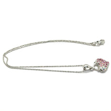 Pink Heart Pendant Beaded Chain Necklace with Rhinestone Charm – Cute and Stylish Fashion Jewelry - Necklace