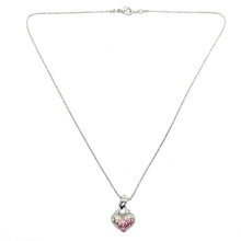 Pink Heart Pendant Beaded Chain Necklace with Rhinestone Charm – Cute and Stylish Fashion Jewelry - Necklace