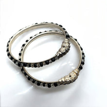 Premium German Silver Baby Black Bead Kada Set – Lightweight & Adjustable Infant Jewelry Gift - Bracelet